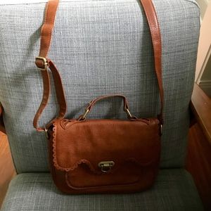 Modcloth Brown Shoulder Bag Flower Interior